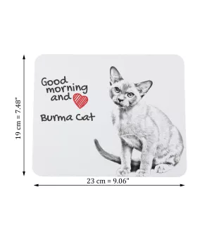 Burma Cat - mouse pad with print, personalized cat pad, unique gadget for an office worker from the Art-Dog brand