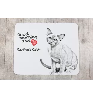 Burma Cat - mouse pad with print, personalized cat pad, unique gadget for an office worker from the Art-Dog brand