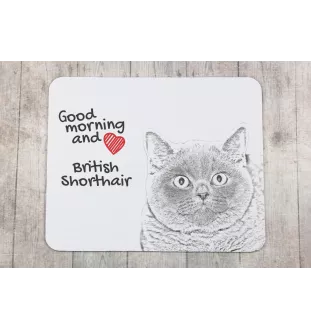 British Shorthair - mouse pad with print, personalized cat pad, unique gadget for an office worker from the Art-Dog brand
