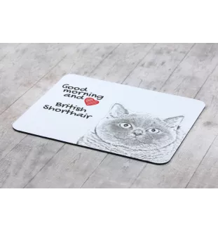 British Shorthair - tapis de souris imprimé, tapis de souris personnalisé avec un chat, un gadget unique pour un employé de bureau de la marque Art-Dog