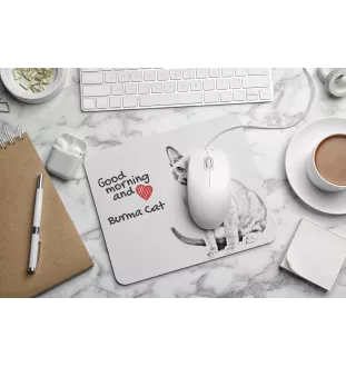 Burma Cat - mouse pad with print, personalized cat pad, unique gadget for an office worker from the Art-Dog brand