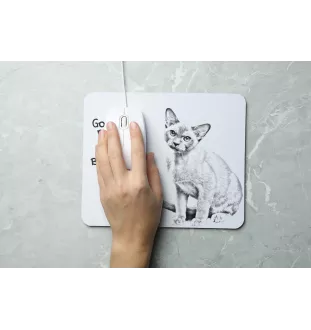 Burma Cat - mouse pad with print, personalized cat pad, unique gadget for an office worker from the Art-Dog brand