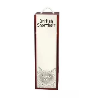 British Shorthair - boîte à vin avec un chat, boîte à alcool avec une illustration, boîte personnalisée pour cadeau de la marque Art-Dog