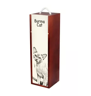 Birmakatze - Weinbox mit Katze, Alkoholbox mit Grafik, personalisierte Geschenkbox der Marke Art-Dog