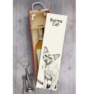 Birmakatze - Weinbox mit Katze, Alkoholbox mit Grafik, personalisierte Geschenkbox der Marke Art-Dog