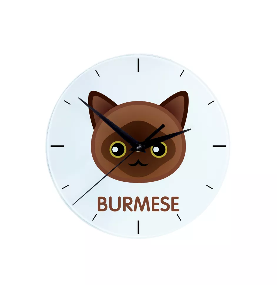 Birma - MDF-Uhr mit Grafik und Logo der Marke Art-Dog