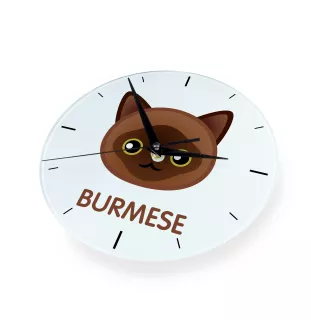 Birman - horloge MDF avec graphisme et logo de la marque Art-Dog
