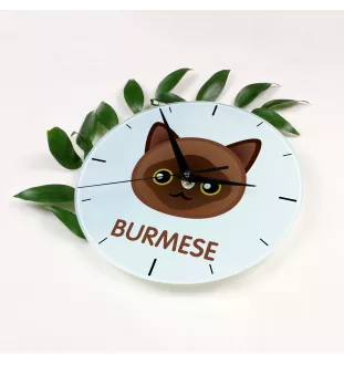 Birman - horloge MDF avec graphisme et logo de la marque Art-Dog