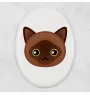 Burmese - ceramic tombstone plaque with graphics and inscription by Art-Dog brand