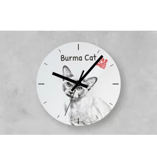 Chat de Birmanie - horloge murale avec un chat, horloge de table avec impression, décoration personnalisée de la maison de la marque Art-Dog