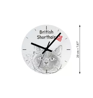 Britisch Kurzhaar - Wanduhr mit Katze, Regal Uhr mit Druck, personalisierte Hausdekoration von Art-Dog.