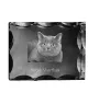 Britisch Kurzhaar - Kristall mit Katzenbild, Glasstatuette mit Bild, einzigartiger Bilderrahmen der Marke Art-Dog