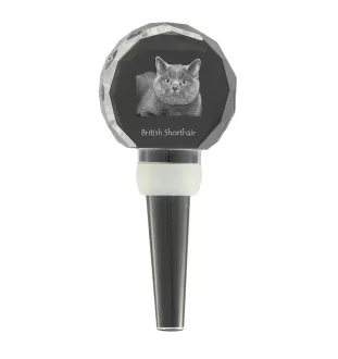 Britisch Kurzhaar - Kristallflaschenverschluss mit Katze, einzigartiger Weinverschluss mit Foto, personalisiertes Geschenk für Sommelier der Marke Art-Dog