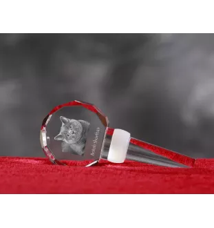Britisch Kurzhaar - Kristallflaschenverschluss mit Katze, einzigartiger Weinverschluss mit Foto, personalisiertes Geschenk für Sommelier der Marke Art-Dog
