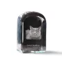 British Shorthair - crystal cube with a photo, photo of a cat in crystal, cubic paperweight from Art-Dog brand