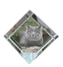 British Shorthair - un cube en cristal avec une photo de chat, une photo de cheval dans le cristal, un presse-papiers cubique de la marque Art-Dog