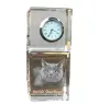 British Shorthair - montre en cristal avec photo, photo de chat dans le cristal, horloge de bureau personnalisée de la marque Art-Dog