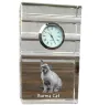Birmakatze - Glasuhr mit Foto, Katzenfoto im Kristall, personalisierte Standuhr für das Büro der Marke Art-Dog