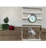 Birmakatze - Glasuhr mit Foto, Katzenfoto im Kristall, personalisierte Standuhr für das Büro der Marke Art-Dog