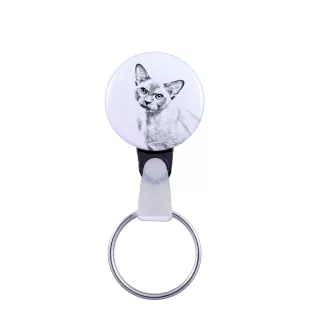 Burma Cat - handmade keychain with a cat portrait, purse charm, product of the Art-Dog brand.