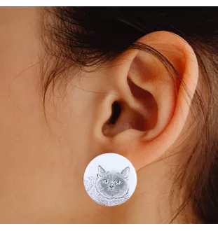 British Shorthair - earrings with a beloved cat, own photo, perfect gadget for cat lovers from the Art.-Dog brand.