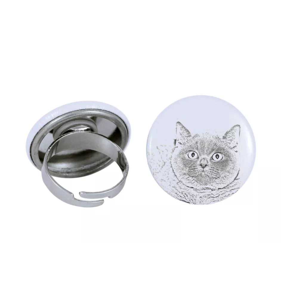 British Shorthair - unique ring, handmade, women's jewelry by Art-Dog
