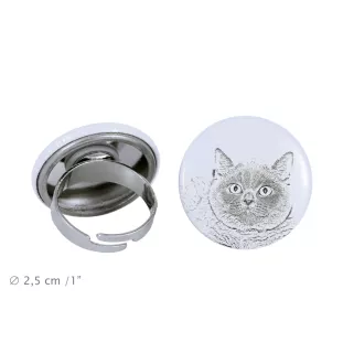 British Shorthair - une bague unique, faite à la main, bijoux pour femmes de la marque Art-Dog