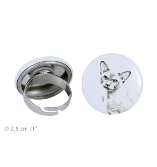 Chat de Birmanie - une bague unique, faite à la main, bijoux pour femmes de la marque Art-Dog