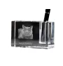 British Shorthair - Porte-stylos, organiseur en cristal avec photo de chat, décoration de bureau unique par la marque Art-Dog
