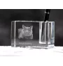 British Shorthair - Pen stand, crystal organiser with cat photo, unique desk decoration by Art-Dog brand