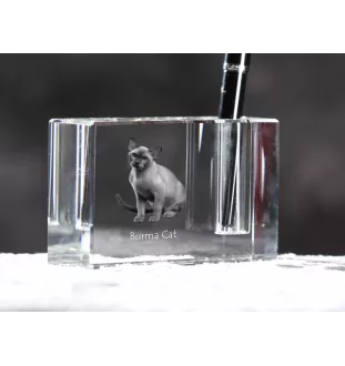 Kot burmański penholder kryształowy z kotem Art-Dog