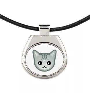 Burmilla - pendant necklace with graphic on a chain strap by Art-Dog brand