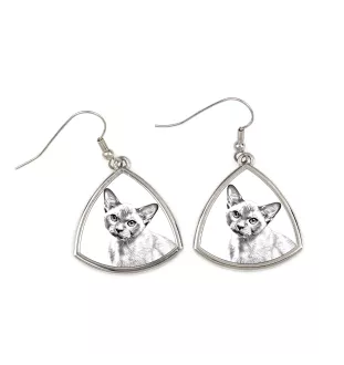 Burma Cat - cat earrings, hanging earrings with a picture, personalized jewelry with Art-Dog brand print.
