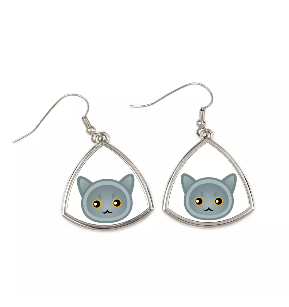 British Shorthair - élégantes boucles d'oreilles en métal en cadeau de la marque Art-Dog