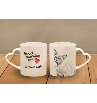 Kot burmański kubek z kotem good morning serce Art-Dog