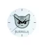 Burmilla - horloge MDF avec graphisme et logo de la marque Art-Dog