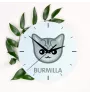 Burmilla - MDF-Uhr mit Grafik und Logo der Marke Art-Dog