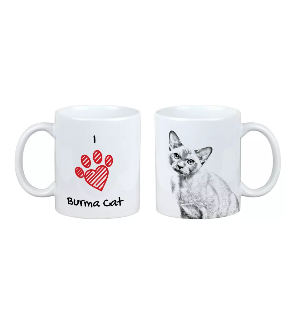 Burma Cat - cup with a cat, cute cup with graphics, a gift with your photo from the Art-Dog brand