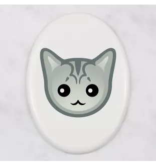 Burmilla - ceramic tombstone plaque with graphics and inscription by Art-Dog brand