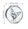 Burma Cat - pocket mirror with a cat, personalized mirror for a purse, compact mirror with Art-Dog brand print