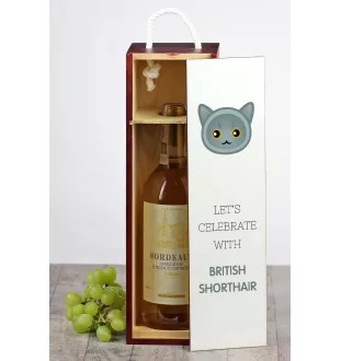 British Shorthair - boîte à vin avec graphisme et logo de la marque Art-Dog
