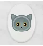 British Shorthair - ceramic tombstone plaque with graphics and inscription by Art-Dog brand