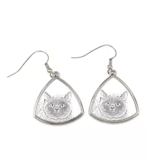 British Shorthair - cat earrings, hanging earrings with a picture, personalized jewelry with Art-Dog brand print.