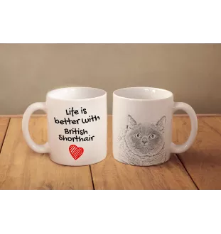 Brytyjski krótkowłosy kubek z kotem life is better Art-Dog