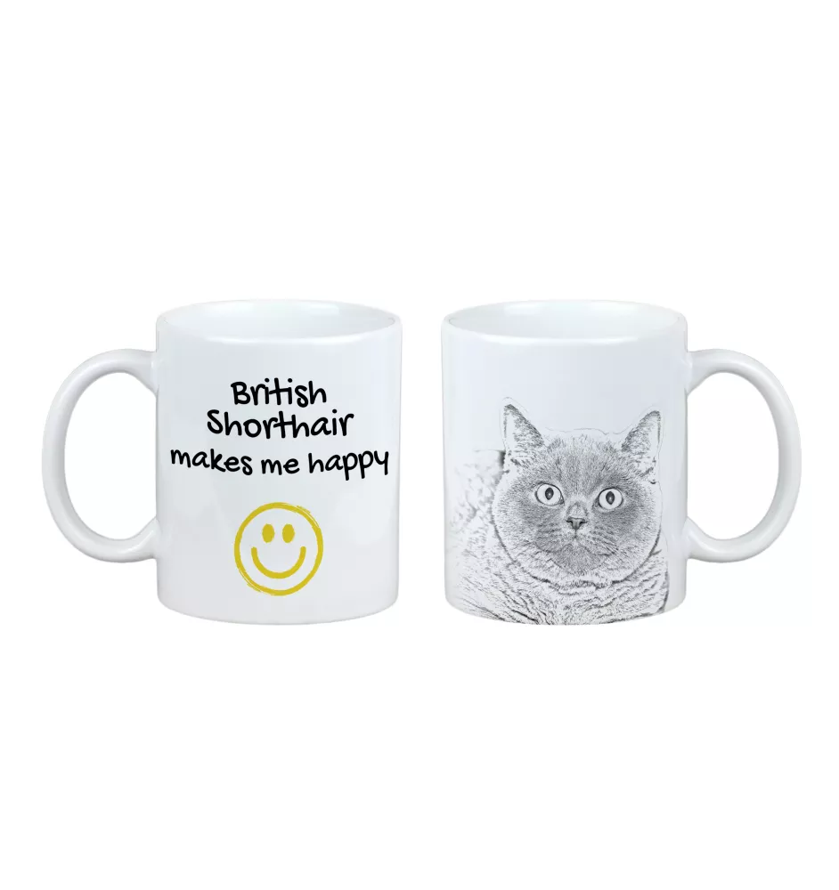 British Shorthair - cat mug, cheerful mug for a dog lover, personalized gift from the Art-Dog brand