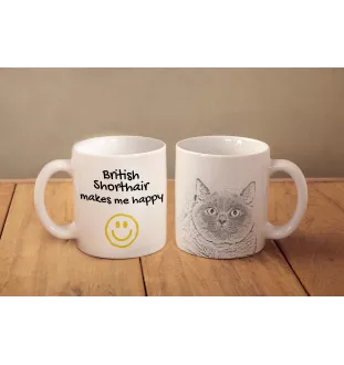 British Shorthair - tasse avec un chat, une tasse joyeuse pour les amoureux des chiens, un cadeau personnalisé de la marque Art-Dog