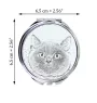 British Shorthair - pocket mirror with a cat, personalized mirror for a purse, compact mirror with Art-Dog brand print