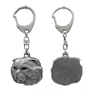 Katze - versilberter Schlüsselanhänger, Handtaschenschmuck, Rucksackanhänger von Art-Dog