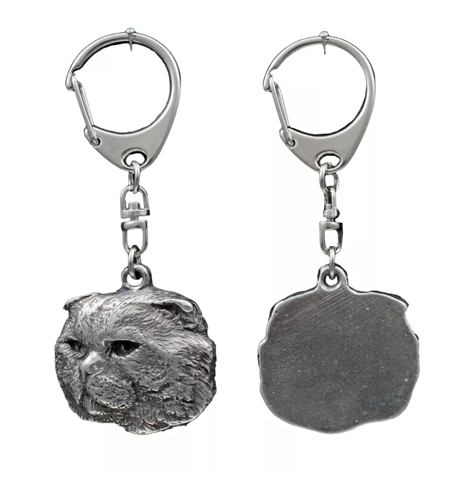 Katze - versilberter Schlüsselanhänger, Handtaschenschmuck, Rucksackanhänger von Art-Dog