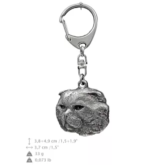 Chat - porte-clés argenté, décoration de sac à main, pendentif de sac à dos par Art-Dog